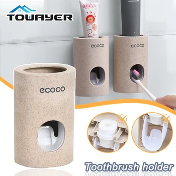 Automatinis dantų pastos dozatorius sienos montuojamas dantų pasta squeezer dulkėms dantų šepetėlį turėtojas, kokia dantų pasta, kurioje vonios kambario aksesuarai