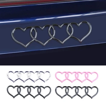 Automobilio Lipdukas Širdies Žiedas Logotipą, Automobilių Uodega Dekoratyvinis Lipdukas Audi A3, A4 Automobilių Modifikavimo Meilės Širdis Keturių Žiedo Uodega Logotipą, Automobilių Stilius