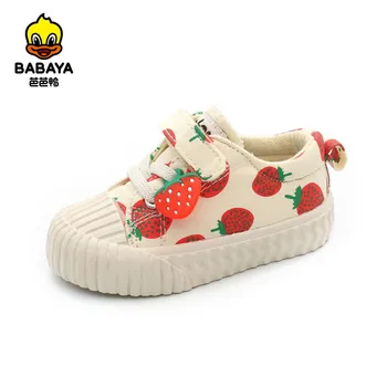 babaya Kūdikių bateliai 1-3 metų amžiaus minkštas-soled drobė batai Braškių avalynė vaikiška avalynė merginos batai 2022 m. rudenį naujų