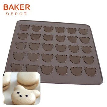 BAKER DEPO macarons kilimėlis silikoninis torto kepimo padėklas padengti formos tešlos sausainių bakeware kilimėliai pyragas orkaitėje pagalvėlės naujovė macaron 29*26cm