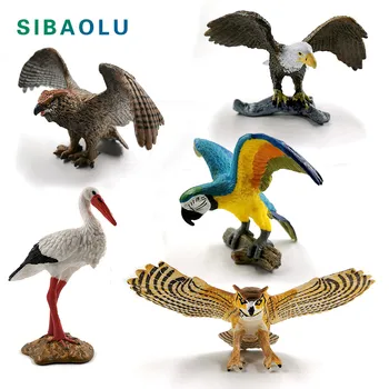 Baltoji gervė Plikas apuokas Papūga paukštis Gyvūnų Modelio, statulėlės, namų dekoro miniatiūriniai pasakų sodo puošmena priedai modernus žaislas