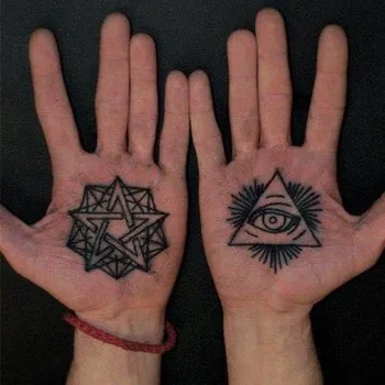 Black Star Kompasas ir Akis, Rankas Laikina Tatuiruotė Tatuajes Temporales Vandeniui Netikrą Tattos Rankos Kūno Lipdukai Tatoos Moterys Vyrai