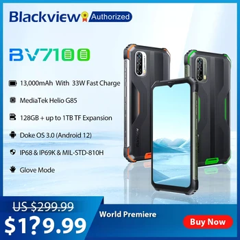Blackview BV7100 Tvirtas Telefonas 6GB 128GB Andriod 12 Gel G85 Octa Core Mobile 6.58