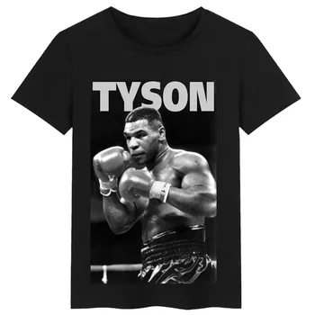 Bokso Čempionas Užsakymą Bokso trumpomis Rankovėmis vyriški ir moteriški marškinėliai trumpomis Rankovėmis, Tysonas Atspausdintas T-shirt Dydis S-3xl