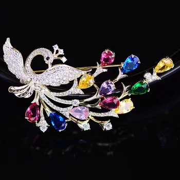 Bronzos inkrustacijos cirkonis paukščių Chaofeng cirkonis sagė mados ir elegantiškas phoenix pin temperamentas kūrybos corsage priedai