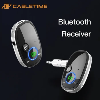CABLETIME Bluetooth 5.0 Aux Imtuvas, Balso Asistentas Ilgas Baterijos Multi Mygtuką Automobilinis Garsiakalbis Nedidelis Dydis BL20