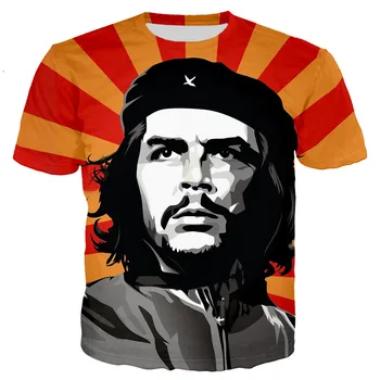 Che Guevara 3D Atspausdintas T-marškinėliai, Unisex Mados Atsitiktinis Stiliaus Marškinėliai Harajuku Streetwear Viršūnes Vyrai Moterys Vasarą Negabaritinių marškinėliai