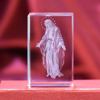 Creative 3D Lazerinis Graviravimas Mergelės Marijos Interjero Statula Apdailos Katalikų Dovanos, Namų Aksesuarai Amatai