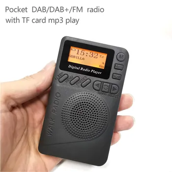 DAB/DAB+ Skaitmeninio Radijo Grotuvas DAB priėmimas FM Priėmimo MP3 Grotuvą Kišenėje Mini Stereo Imtuvas, LCD Ekranas, Gera Garso Garsiakalbis