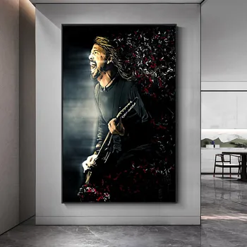 Dave ' as Grohl Foo Fighters Sienos, Plakatai, Sienų Apdaila Šiuolaikinio Meno Spausdinti Drobės Tapybos Sienos Meno Nuotrauką Kambarį Dekoro