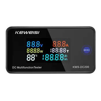 DC 0-200V Voltmeter Ammeter KWS Elektros Energijos Matuoklis Skaitmeninis LED DC Wattmeter Elektros Skaitiklis Su Reset Funkcija