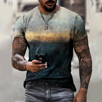 Derliaus vyriški T-shirt trumparankoviai Marškinėliai 3D Atspausdintas Dugno T-shirts Asmenybės Streetwear Visas rungtynes, Atsitiktinis, vyriški Drabužiai