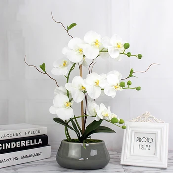 Dirbtinis Phalaenopsis False Vazoninių Gėlių, Augalų Bonsai Šilko Gėlių Kambarį, Šeimos, Vestuvių Papuošimas, Gėlių Vazoninių Orchidėja
