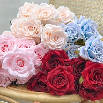 Dirbtinių Rožių Puokštė Modeliavimas Šilko Gėlių, Vestuvių, Šeimos Miegamasis Restoranas Sodo Puošmena Netikrą Rožės Gėlių Išdėstymas