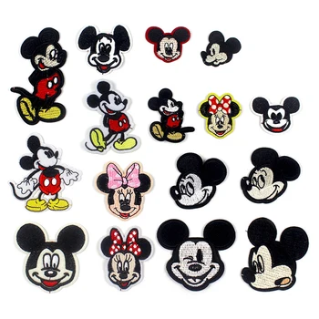 Disney Mickey Mouse Siuvinėjimo Lopai Drabužių Skylės Lyginimo Apdailos Animacinių filmų Mickey ir Minnie Lipdukai 