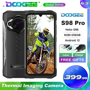 DOOGEE S98 Pro 8GB+256 GB Tvirtas Telefonas Terminio Vaizdo kamera Telefoną Gel G96 33W Greitai Įkrauti IP68/IP69K išmanųjį telefoną