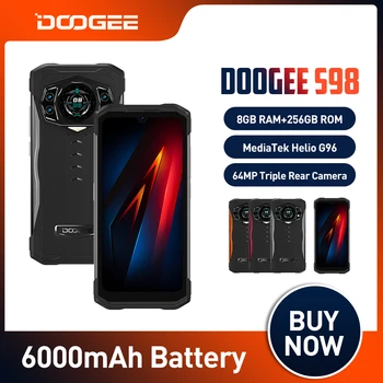 DOOGEE S98 Tvirtas Telefonas 8+256 GB 64MP Kamera, Android 12.0 G96 Octa Core SmartPhone 6.3