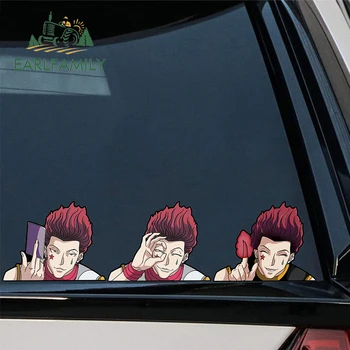 EARLFAMILY Hisoka Žvilgtelėti Automobilių Lipdukas Anime HUNTER X HUNTER Vinilo Chibi Didelis Galvos Serija Trunk Decal JDM Grafiti, Motociklų Lipdukas