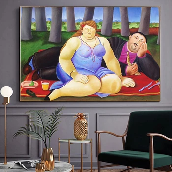 Fat Lady Drobės Plakatas Abstrakti Moteris, Paveikslas, Tapyba Nuotraukas Kambarį Frameless Drobė Sienos Menas