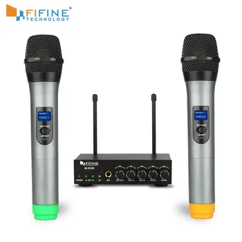 Fifine UHF Dual Channel Mikrofono Sistema su dviem Wireless Handheld Microphone Šeimos KTV Baras Dalis Mažų Lauko Scenoje K036