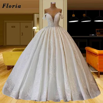 Floria Išskirtinį Puošnios Vestuvinės Suknelės Pagal Užsakymą Pagaminti Blizga Dubajus Kaftans Įžymybė Vestuvinės Suknelės Saudo Arabija Nuotakos Suknelė 2022
