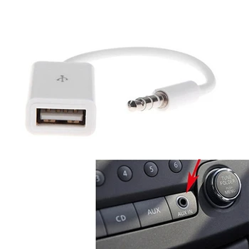 G99F AUX į USB Adapteris 5mm Male Kištuko Lizdas USB Moterų AUX Kabelis Adapteris Keitiklis MP3 MP4 Grotuvai, Vaizdo įrašymas