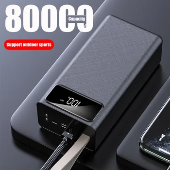 Galia Banko 80000mah 2 USB Led Ekranas PowerBank Didelės Talpos 