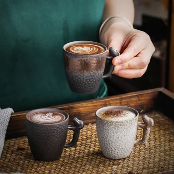 Grubios keramikos espresso puodelis antikvariniai plaktukas modelis meistras Arbatos Puodelio antikos gamtos krosnies arbatos puodelio kavos puodelis