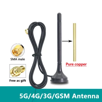 Gryno Vario Juosta 600~6000Mhz 5G 4G 3G GSM Bevielio ryšio Antenų Didelis Pelnas 8dbi Išorės LTE, WiFi Maršrutizatoriaus Antenos Magnetinis pagrindas