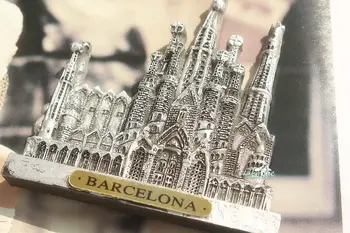 Ispanija Barcelona Sagrada Familia Turizmo Suvenyrų 3D Dervos Šaldytuvas Magnetas Amatų DOVANŲ IDĖJOS