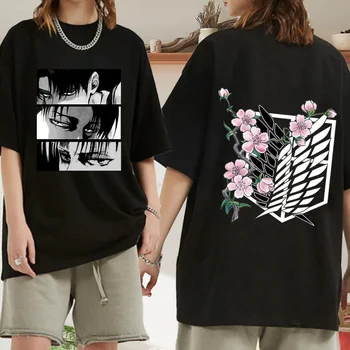 Išpuolis Titan T Negabaritinių Marškinėliai T-shirt Anime Vyrų Viršų Spausdinti Marškinėliai Vyrams trumpomis Rankovėmis marškinėliai Vasaros Atsitiktinis Viršūnes Drabužiai