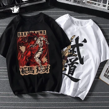 Japonijos Originalus Anime Baki The Grappler Marškinėliai Vyrams Cool Anime Grafikos Vasaros marškinėliai Atsitiktinis Marškinėlius Streetwear Viršuje Tee Vyriška