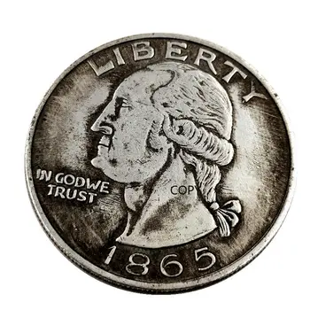 JAV 1865 Vašingtone Vadovas, Sidabrinė Dolerio Monetos Kopija