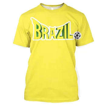 Jumeast Brazilijos Futbolo 3D Grafinis T-marškinėliai Spausdinami Sporto Marškinėliai Brazilijos Atrankos Futbolo 2022 Drabužius, Akių 2023 Baggy Viršūnes 7XL