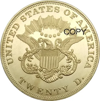 Jungtinės amerikos valstijos 20 Dolerių Aukso Monetas, 1862 M. 1862 M S Laisvė Vadovas Double Eagle be moto DVIDEŠIMT D. Žalvario Kopijuoti monetas