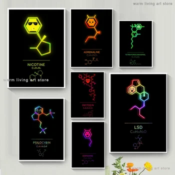 Juokinga Neon Cheminę Kofeino Oksitocino, Dopamino Piešinys Sienos Meno Tapybos Drobės Spausdinti Plakato Nuotrauką Kambarį Namų Dekoro
