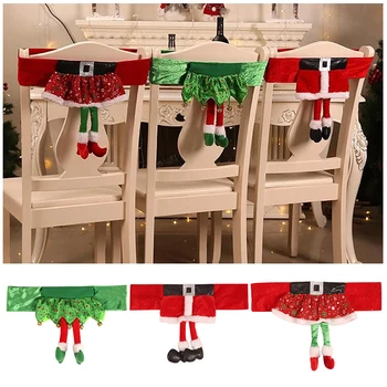 Kalėdų Kėdžių dangose Santa Claus Sniego Bžūp Apima neaustinių Kėdė Nustatyti Kalėdų Dekoracijas 2021 Naujųjų Metų Dovana, Namų Tekstilės