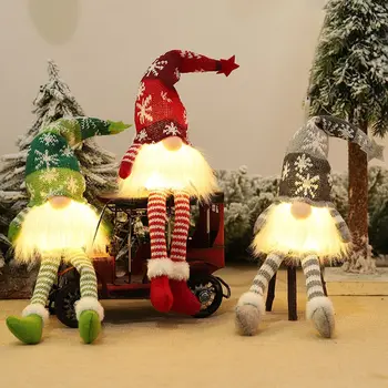 Kalėdų Lėlės Elf Gnome Su Led Šviesos Kalėdų Dekoracijas Namuose Ilgą laiką Barzdotas Lėlės Kalėdos Nauji Metai 2023 Vaikų Dovanų