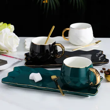 Kiniškojo porceliano puodeliai, kavos puodeliai, gerti arbatos puodelis ir lėkštelė Kūrybos coffe cup nustatyti pusryčių puodelis Arbatos