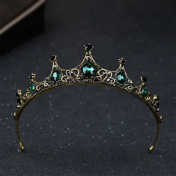 KMVEXO Naujas Elegantiškas Green Crystal Crown Nuotakos Plaukų Aksesuarai, Vestuvių Quinceanera Rožančiai Ir Karūnos Inscenizacija 