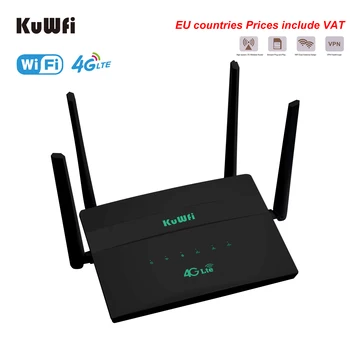 KuWFi 4G MEZON WiFi Router SIM Kortelės Hotspot CAT4 32 dalyvių RJ45 LAN WAN Hi-Greičio Belaidį Modemą LTE Dongle, su 4 Išorinė Antena