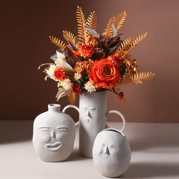 Kūrybinio veido, galvos vaza macetas de ceramica džiovintų gėlių vazonai, namų dekoro šiaurės šalių keramikos augalų puodą kambario dekoro priedai