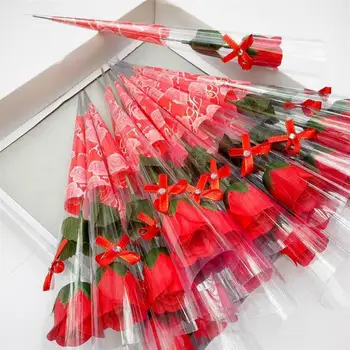 Kūrybos 10 Vnt. Vieno Stiebo Dirbtinių Rožių Su Plastiko Pakuočių Muilas Pagamintas Gėlės Valentino Dienos Dovana Gimtadienio Decorat