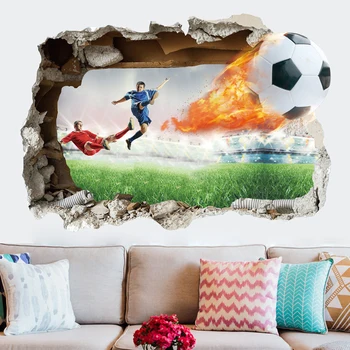 Kūrybos Futbolo kamuolys sienų lipdukai kambarį miegamojo sienos lipdukai berniukų kambarių dekoravimo