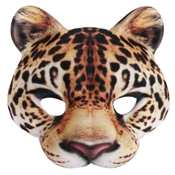 Leopard Kaukė Cosplay Helovinas Pusę Veido Juokinga Kaukė Masquerad Carniva Kaukė