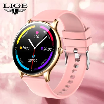 LIGE 2022 Moterų Smart Watch Vyrai Visiškai Jutiklinį Ekraną, 