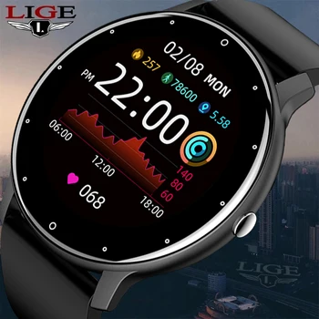LIGE 2022 Smart Watch Vyrams Visiškai Jutiklinį Ekraną Sporto Fitneso Žiūrėti IP67 atsparus Vandeniui 