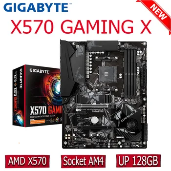 Lizdas AM4 Gigabyte X570 ŽAIDIMŲ X Plokštė 4DDR4 DIMM 128 GB AMD Ryzen X570 Mainboard AM4 RAM 2133MHz PCI-E 4.0 ATX NAUJAS
