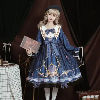 Lolita Dress Viktorijos Lolita Elegantiškas, Spalvingas Drugelis Meilė Plaukioja Spausdinimo Derliaus dienos šviesą arbatėlė Saldus Suknelė