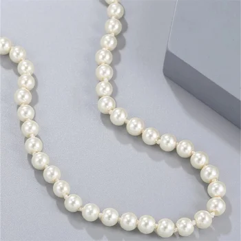 Madinga Perlų Vėrinį Paprasta Stiliaus Imitacija, Perlų Karoliai Atmosferos Prabanga Populiarus Atostogų Papuošalai apykaklės perlas collares
